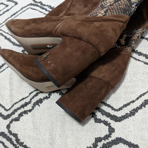 NEW Sam Edelman Hai Mixed Snake Leather Boot - Picture 8 of 9
